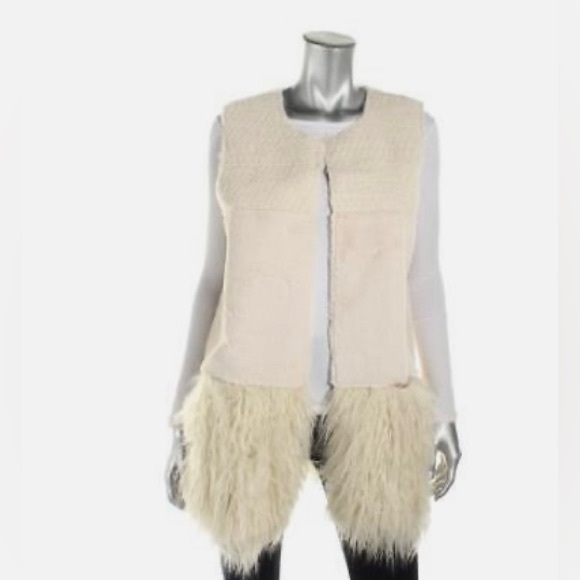 Guess Reversible Faux Fur Faux Suede Jillet/Vest - Picture 3 of 10